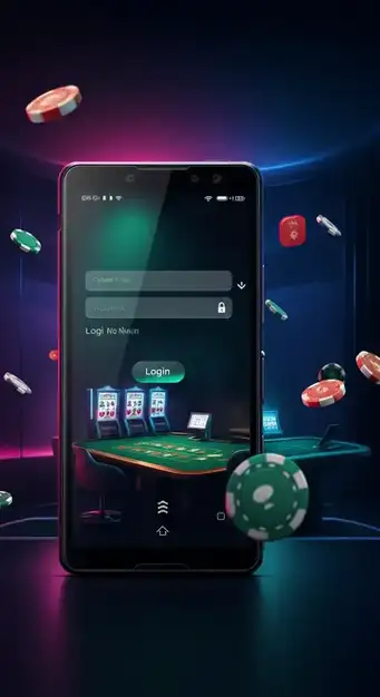 Pistolo Casino Login-Prozess: Ein intuitiver Bildschirm, der sichere Anmeldung per E-Mail/Passwort und Face ID Optionen hervorhebt.